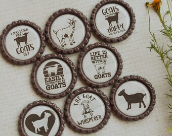 Funny Goat Bottlecap Magnets- Farm Gift- Farm Kitchen Decor- Funny Goat- Goat Gift- Goat Mom- Farm Humor- Cute Goat Decor- Gift For Her