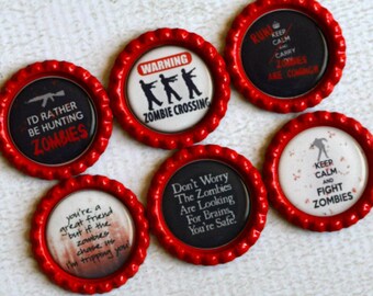 Zombie Magnets- Funny Zombie Fridge Magnets- Gift for Friend- Humor Gift- Ghoul, Walking Dead- Halloween Party Favor- Gift Under 10