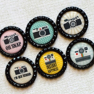 Photographer Gift- Camera Bottlecap Magnets- Photography Magnets- Camera Gift- Vintage Camera- Photography Gift- Camera Decor- Retro Camera