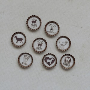 Imanes divertidos de cabras con forma de tapones de botella - Regalo de granja - Decoración de cocina de granja - Cabra divertida - Regalo de cabra - Mamá de cabra - Humor de granja - Decoración de cabra adorable - Regalo para ella imagen 11