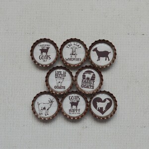 Imanes divertidos de cabras con forma de tapones de botella - Regalo de granja - Decoración de cocina de granja - Cabra divertida - Regalo de cabra - Mamá de cabra - Humor de granja - Decoración de cabra adorable - Regalo para ella imagen 10