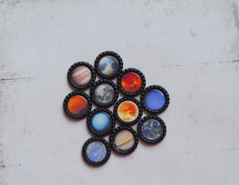 Planet Bottlecap Magnets Solar System, Astronomy, Cosmic, Science Fridge Magnets Kid Gift, Teacher Gift, Homeschool Classroom Magnets image 10