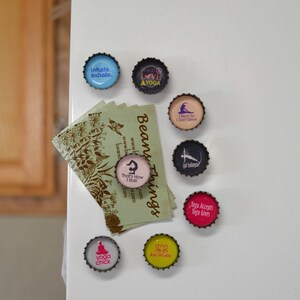 Yoga Gift Yoga Upcycled Bottlecap Magnets Yoga Meditation Yoga Mom Gift Healthy Living Inhale Exhale Just Breath Yoga Kitchen Magnets image 5