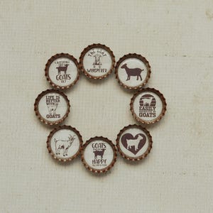 Imanes divertidos de cabras con forma de tapones de botella - Regalo de granja - Decoración de cocina de granja - Cabra divertida - Regalo de cabra - Mamá de cabra - Humor de granja - Decoración de cabra adorable - Regalo para ella imagen 4