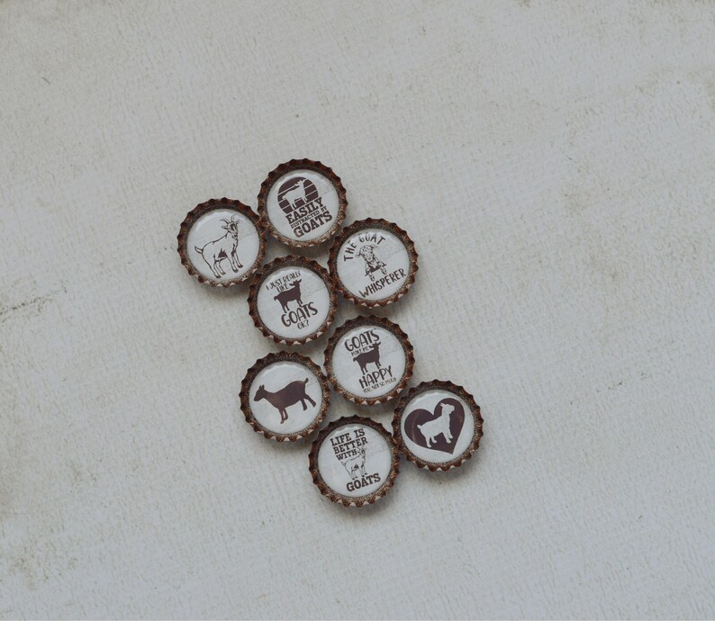 Imanes divertidos de cabras con forma de tapones de botella - Regalo de granja - Decoración de cocina de granja - Cabra divertida - Regalo de cabra - Mamá de cabra - Humor de granja - Decoración de cabra adorable - Regalo para ella imagen 6