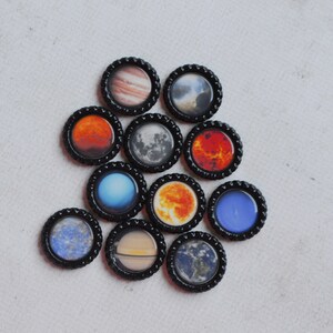 Planet Bottlecap Magnets Solar System, Astronomy, Cosmic, Science Fridge Magnets Kid Gift, Teacher Gift, Homeschool Classroom Magnets image 5