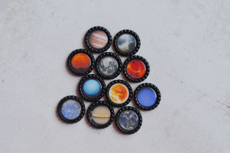 Planet Bottlecap Magnets Solar System, Astronomy, Cosmic, Science Fridge Magnets Kid Gift, Teacher Gift, Homeschool Classroom Magnets image 5