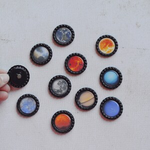 Planet Bottlecap Magnets Solar System, Astronomy, Cosmic, Science Fridge Magnets Kid Gift, Teacher Gift, Homeschool Classroom Magnets image 3