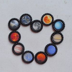 Planet Bottlecap Magnets Solar System, Astronomy, Cosmic, Science Fridge Magnets Kid Gift, Teacher Gift, Homeschool Classroom Magnets image 2