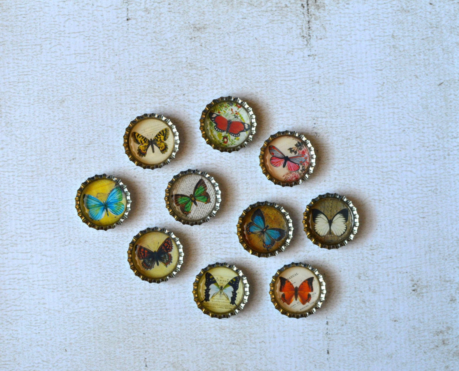 Butterfly Bottlecap Magnets Pretty Butterfly Decor Gift for - Etsy