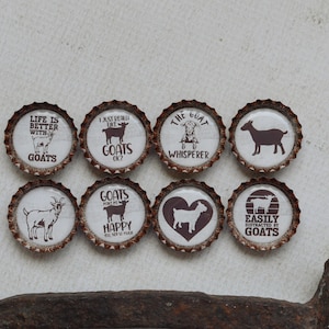 Imanes divertidos de cabras con forma de tapones de botella - Regalo de granja - Decoración de cocina de granja - Cabra divertida - Regalo de cabra - Mamá de cabra - Humor de granja - Decoración de cabra adorable - Regalo para ella imagen 3