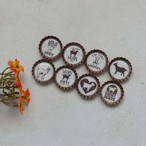 Imanes divertidos de cabras con forma de tapones de botella - Regalo de granja - Decoración de cocina de granja - Cabra divertida - Regalo de cabra - Mamá de cabra - Humor de granja - Decoración de cabra adorable - Regalo para ella imagen 12