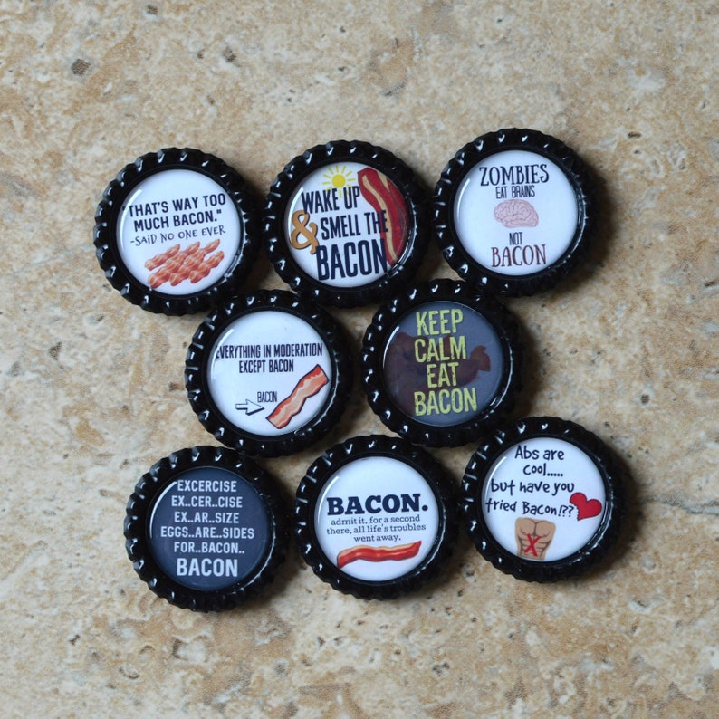 Bacon Bottlecap Funny Gift for Him Bacon Gift Etsy