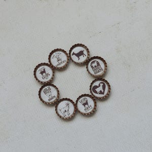 Imanes divertidos de cabras con forma de tapones de botella - Regalo de granja - Decoración de cocina de granja - Cabra divertida - Regalo de cabra - Mamá de cabra - Humor de granja - Decoración de cabra adorable - Regalo para ella imagen 13