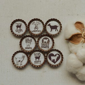 Imanes divertidos de cabras con forma de tapones de botella - Regalo de granja - Decoración de cocina de granja - Cabra divertida - Regalo de cabra - Mamá de cabra - Humor de granja - Decoración de cabra adorable - Regalo para ella imagen 7