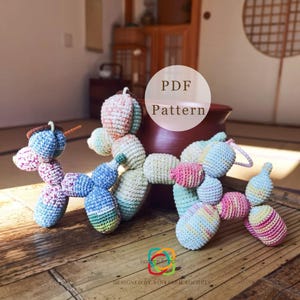 Balloon Dog Amigurumi Crochet Pattern, PDF in English, crochet puppy crochet pattern PDF Christmas gift Baby shower dog crochet pattern