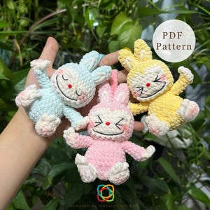 Crochet Pattern Amigurumi Labubu Bunny Doll, Cute Plush Toy PDF, DIY Crochet Tutorial, Handmade Gift for Her