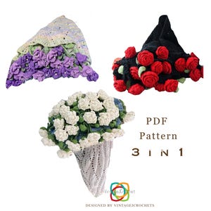 Blumenstrauß Häkeldecke – 3in1 Blumen Afghan PDF – Rose, Jasmin & Freesie Überwurf – Hochzeit, Geschenk, Home Decor DIY