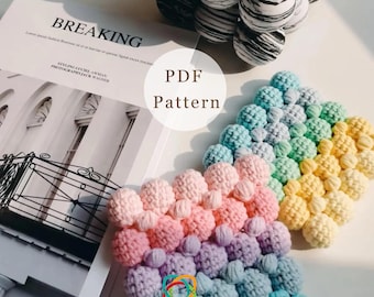 GEHAAKT PATROON: gehaakt patroon met pastelgradiënt bladerdeegbal, gehaakte bloemen, handgemaakte cadeau-onderzetters,