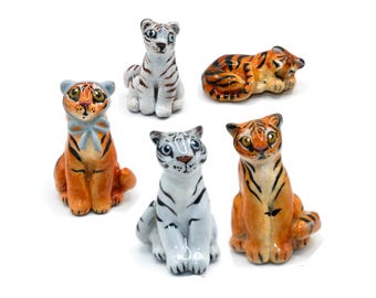 Handmade Big Cat Figurines: Tigers, White Tiger, Wild Cats