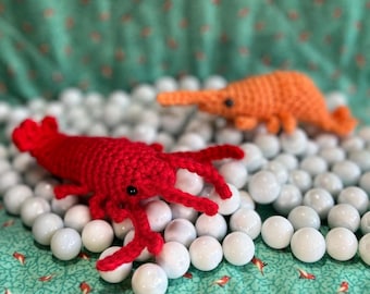 Langostino y langosta de apoyo emocional - Juguete de crochet hecho a mano