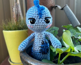 Dinosaurio Patches - Impkin - Juguete de crochet hecho a mano