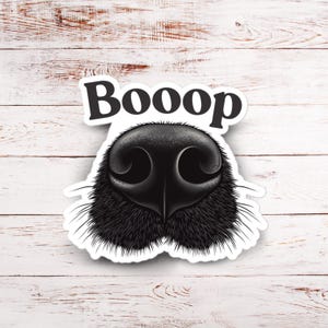 Boop Dog Nose Sticker, Funny Pet Vinyl Decal, Bubble-Free Waterproof Sticker, Cute Animal Nose for Laptop or Water Bottle