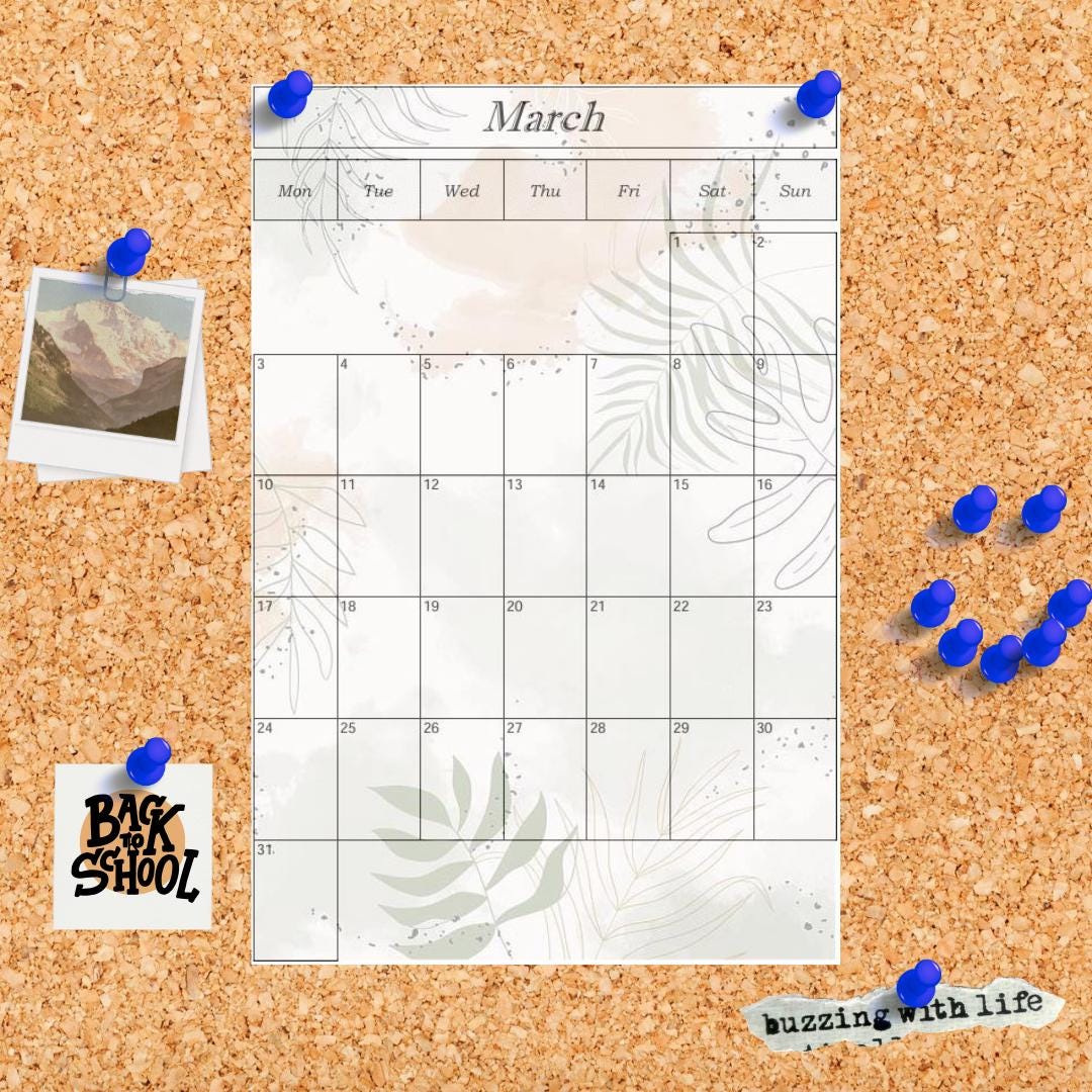 Printable School Calender 2024-2025 - Etsy