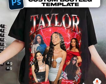 Custom Bootleg Rap Tee Editable Photoshop PSD Files, DIY Bootleg Designs, Custom Rap Tees, PSD Digital File, Customised Psd Text Graphic 90s