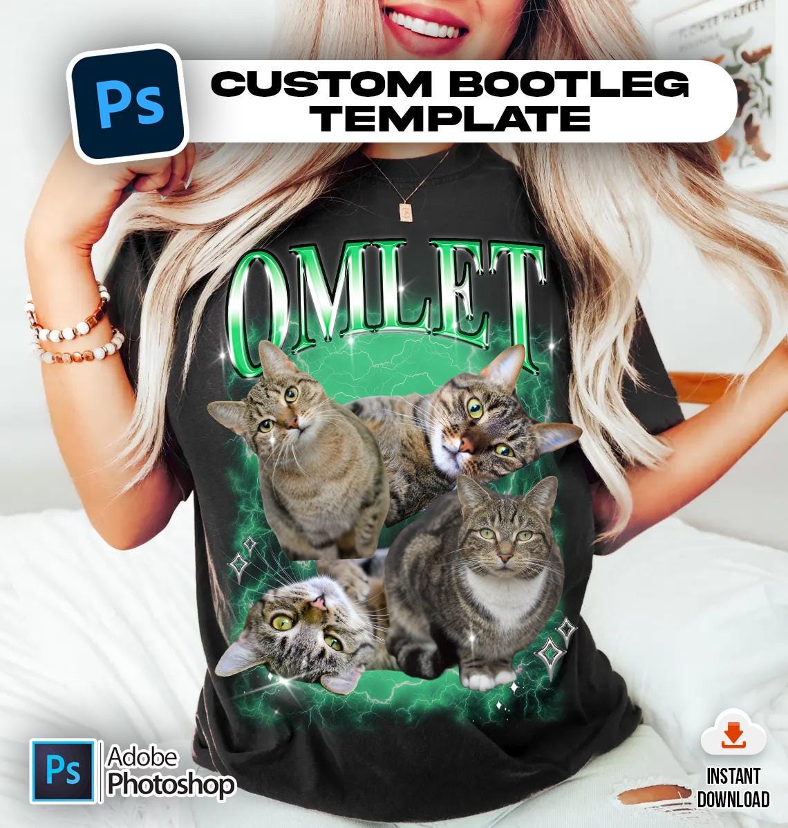 Custom Bootleg Rap Tee Editable Photoshop PSD Files, DIY Bootleg ...