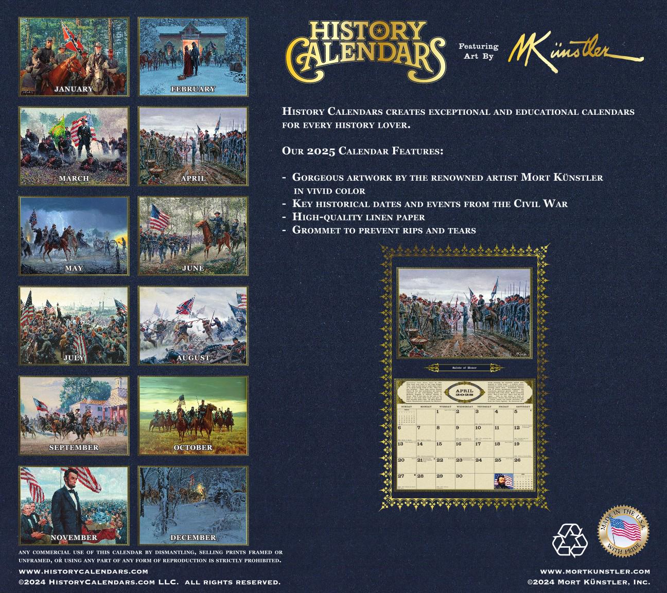 The NEW 2025 Mort Künstler Civil War Calendar Etsy