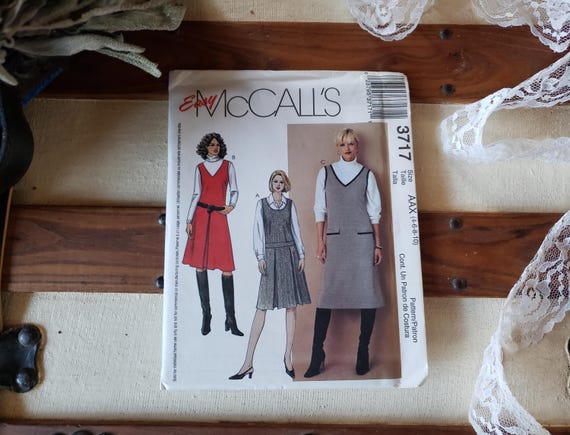 Vintage Easy Mccall's Sewing Pattern 3717 Uncut Unused Multiple Sizes Maxi  Jumper Dress Modest Fall Autumn Instructions Included Drop Waist - Etsy