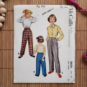PDF - 1950's Mens Pants - Slacks Trousers Shorts - Waist 28