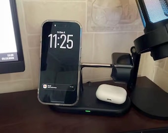 Estación de carga inalámbrica 3 en 1: cargador MagSafe para iPhone, Apple Watch y AirPods