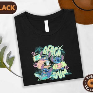 a black shirt with a cartoon character on it