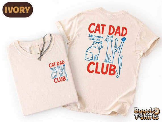 Cat Dad Shirt Comfort Colors Shirt, Cat Lover Tee, New Cat Dad Gift, Funny Pet Dad T-Shirt, Minimal Cat Lover Top, Cat Owner Apparel For Men