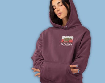 Vintage Capybara Republik Hoodie: Skurriles Retro Motiv