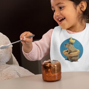 よだれかけ、面白いカピバラのお風呂プリントベビーよだれかけ、かわいい動物デザイン、乳児用授乳用品、ベビーシャワーギフト、新生児の必需品、幼児用食事用アクセサリー