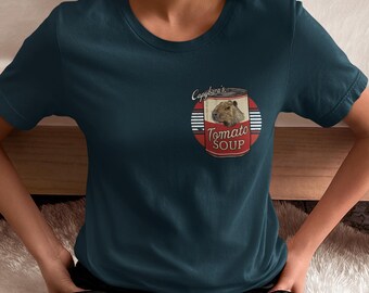 Capybara Tomato Soup Vintage Art Shirt - Retro Animal Graphic Tee - Unique Gift for Capybara Lovers