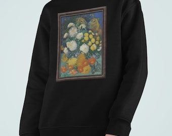 Sudadera juvenil de cuello redondo estilo Van Gogh con estampado de capibara / Pintura clásica de capibara