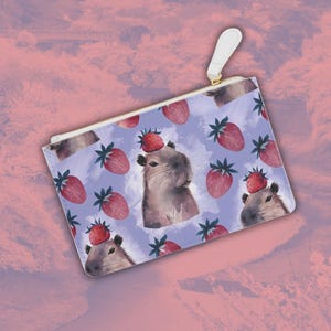 Mini-Clutch-Tasche, notwendige Kupplung, Obst Aquarell, Capybara-Druck, Damengeldbeutel, niedliche Kupplungs-Brieftasche, kleine Handtasche für Frauen,