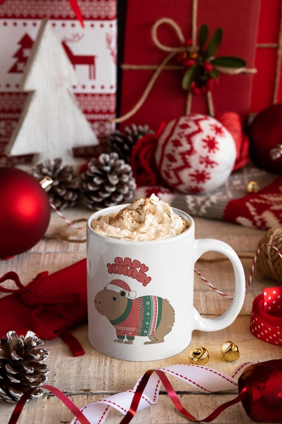 Capybara Christmas Coffee Mug | Holiday Ceramic Mug