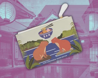Necessary Clutch Wallet, Capybara Ramen Mini Clutch Bag, Japanese Cuisine, Wallet Purse, Women&#39;s Small Personal Item Holder, Gift for Her