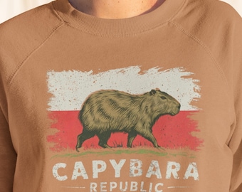 Capybara Republik Sweatshirt : Entspannte Passform Baumwolle Tierliebhaber Bekleidung