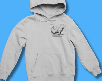 Capybara Botanical Hoodie, Vintage Scientific Illustration Sweatshirt, Funny Capybara Lover Gift, Nature Art Pullover, Unisex Birthday Gift