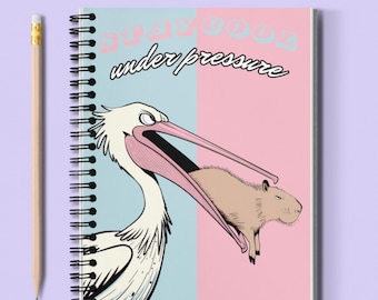 Funny Capybara Pelican Notebook, Animal Journal