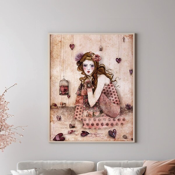 Tirage - Poster - illustration - Amour - Coeur - Rose - My love Stories 3/10
