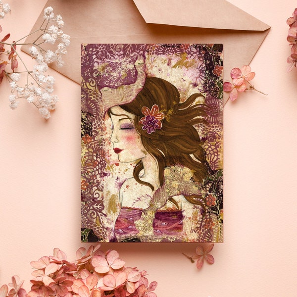Postcard - Card - Scrapbooking - Violet - "Lilac"