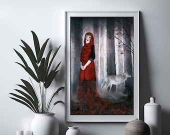 Limited Edition Print - Poster - Little Red Riding Hood - Wolf - fairytale -  The Meet 2/10