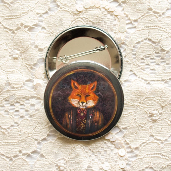 Badges Set - Button - Brooch - animals - anthropomorphic - Fox - Lord Fox